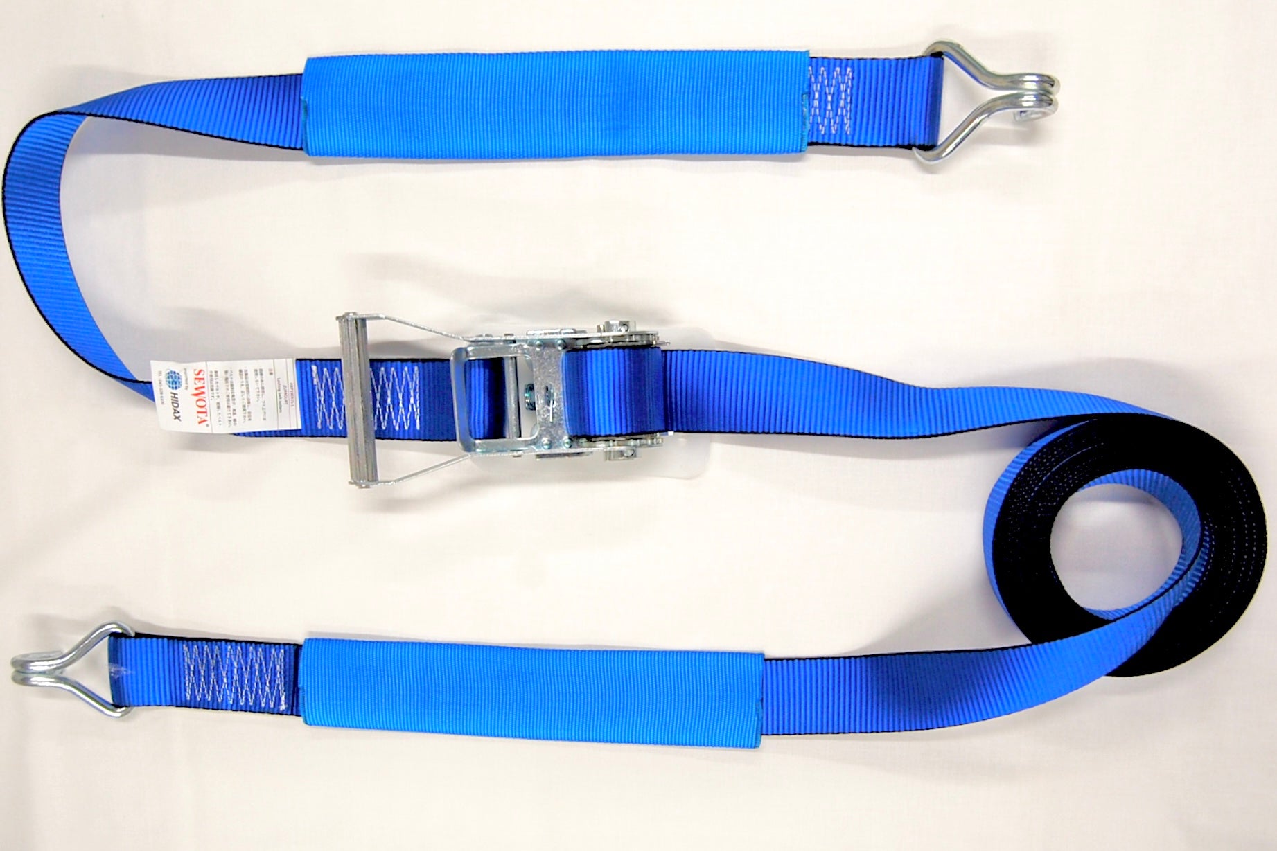 HIDAX ラッシングベルト5t（Jフック）ベルト巾50mm、長0.5m(固定